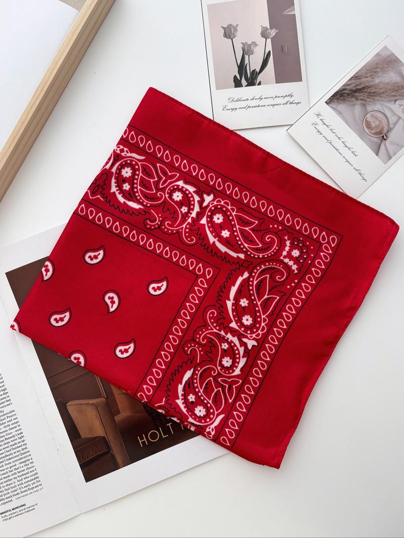 Geometric & Paisley Print Bandana, Unisex Soft Breathable Scarf, Casual Fashion Accessory for All Seasons, Ideal for Daily Wear