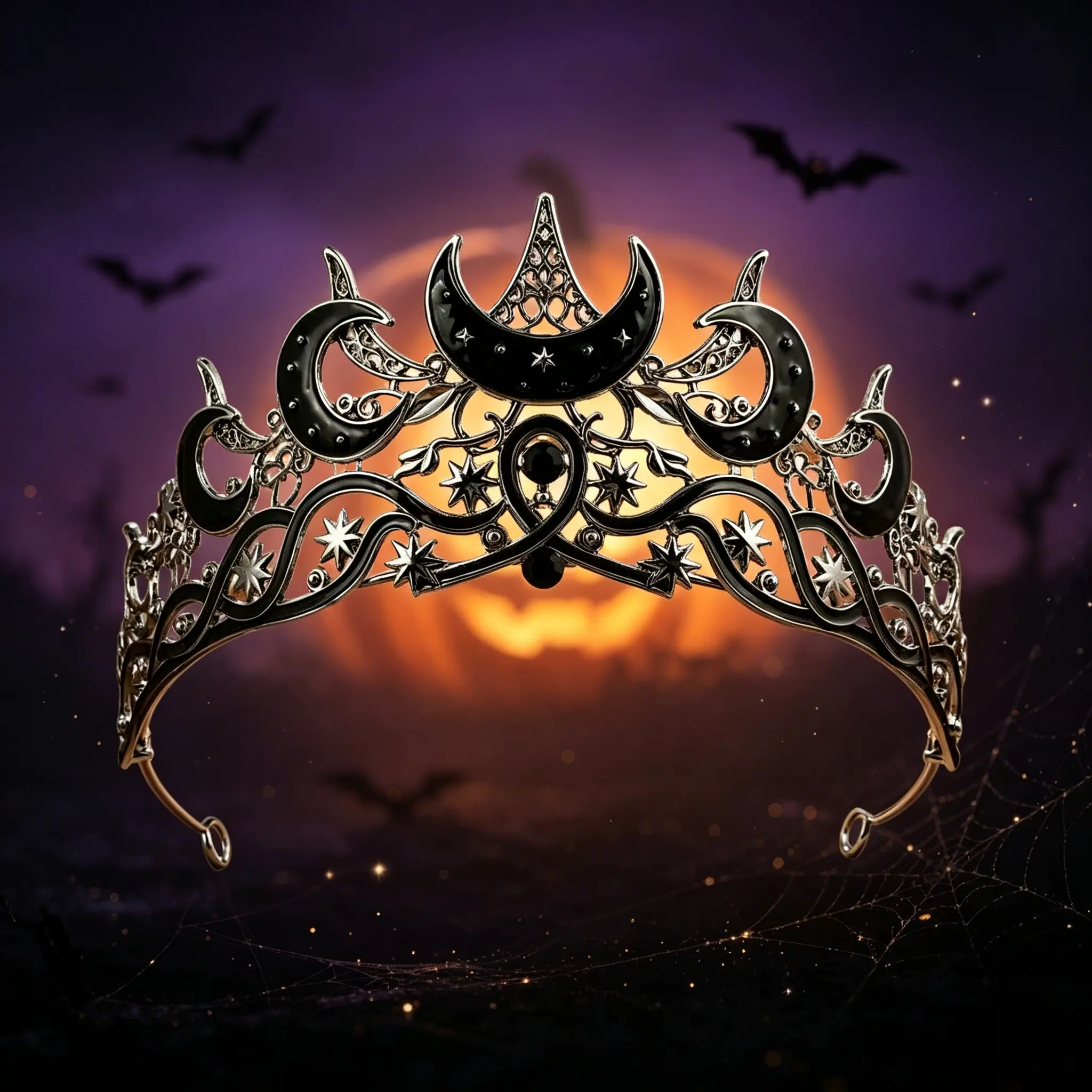 Gothic Moon-Star Rhinestone Crown, Funky Unique Accessories, Unisex Halloween Costume Headpiece for Witch Role Play Party Decoration Inflatable Santa Claus Deer Sleigh Set prank gift short length comforter toy adjustable