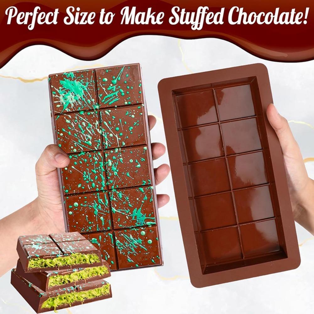 Silicone Chocolate Bar Mold, Large & Thick Chocolate Candy Bar Mold, Baking Mold, Chocolate Mold for Home Kitchen Baking House, Silicone Molds