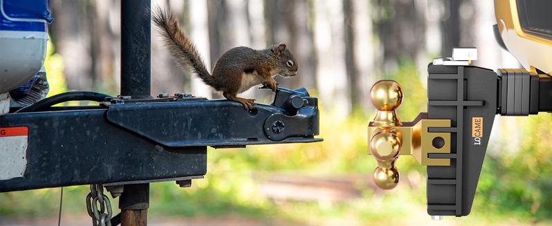 LOCAME Adjustable Trailer Hitch with Hook, Tri-Ball (1-7/8", 2", 2-5/16") Drop Hitch, Fits 2.5 Inch Receiver, 6" Drop Down Hitch, 18,500 LBS Heavy Duty Truck, Solid Ball Mount, Gold