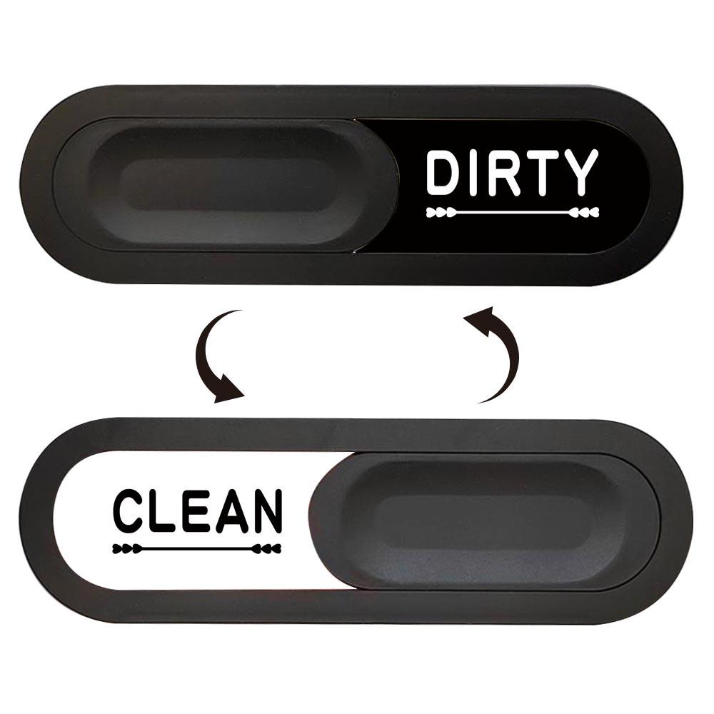 Innovative Slide Clean/dirty Sign, Magnetic Cover, Frosted Frame, Adhesive Backing, Dishwasher Safe, Kitchen Utensil Organizer