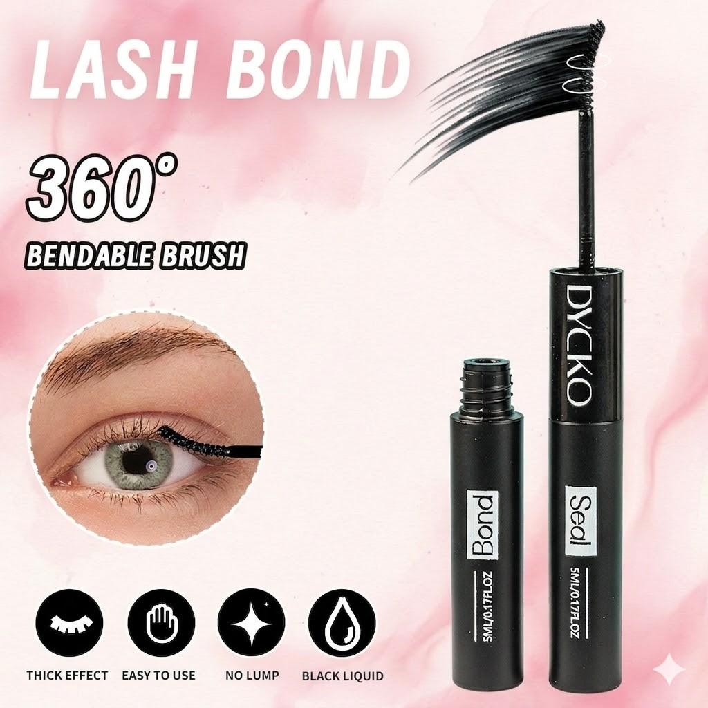 DYCKO Lash Bond and Seal, 72H Strong Hold Waterproof Eyelash Glue for Cluster Lashes, DIY Lash Extension Kit at Home, Beginner Friendly, Vegan & Cruelty Free