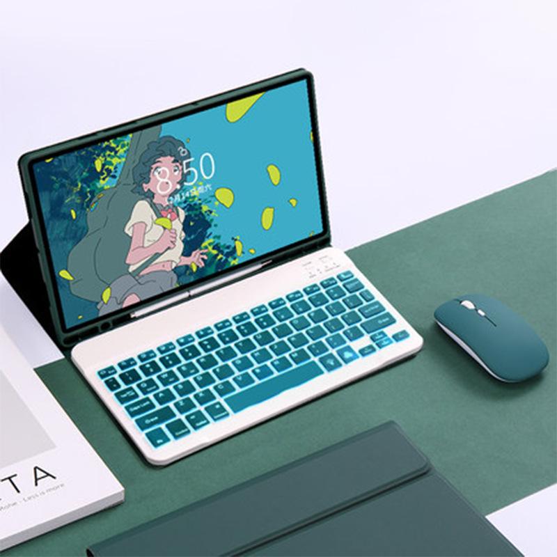 Backlit Keyboard Mouse Combo for Samsung Galaxy Tab S10/s9/s8/s7/s6lite/a9/a8, Detachable Rechargeable Touchpad Keyboard, Pen Holder Included