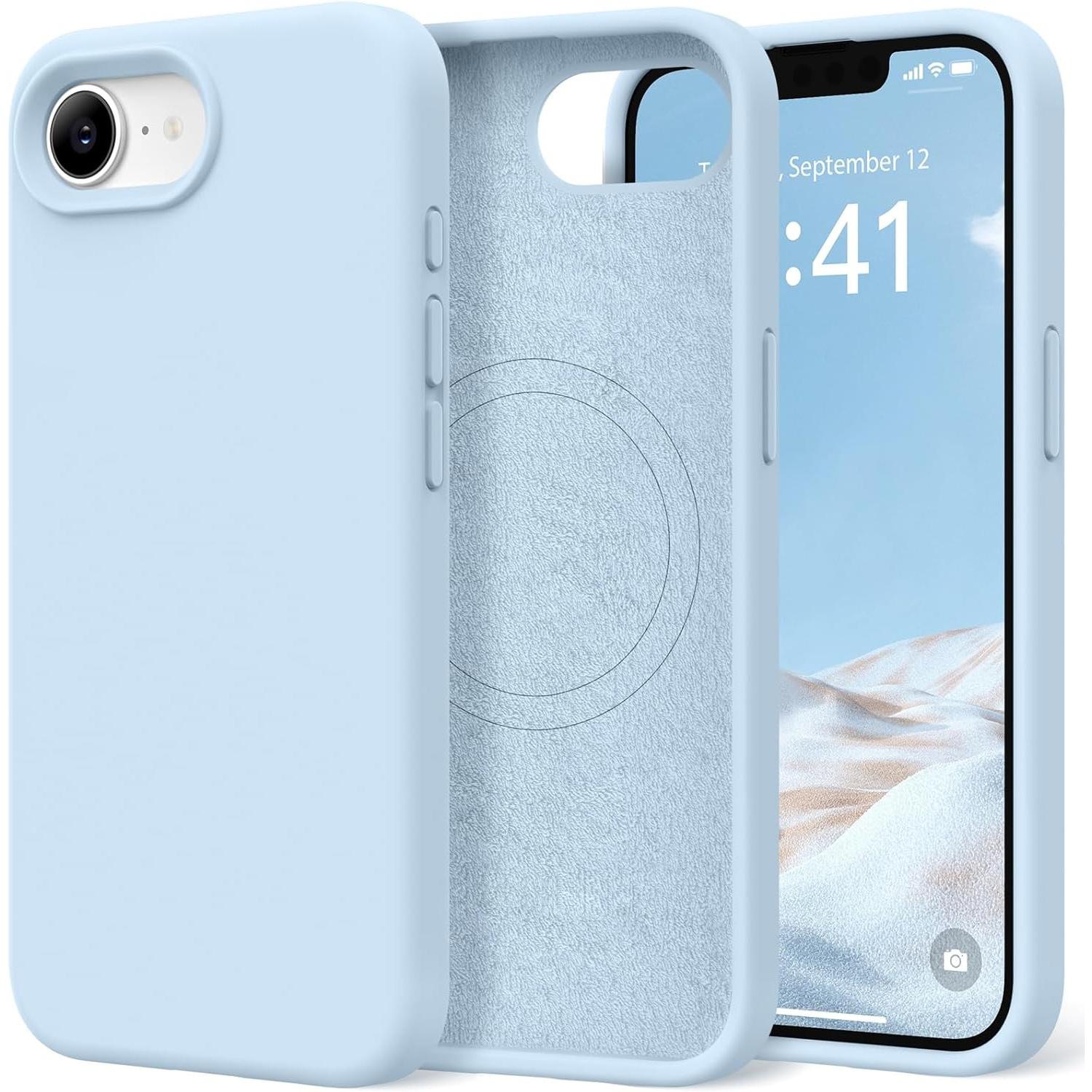 Magnetic for iPhone 17E 16E Case, Compatible with MagSafe, [Soft Anti-Scratch Microfiber Lining] Slim Silicone Shockproof Protective Phone Case for iPhone 16E 17E 6.1" Cover Casing