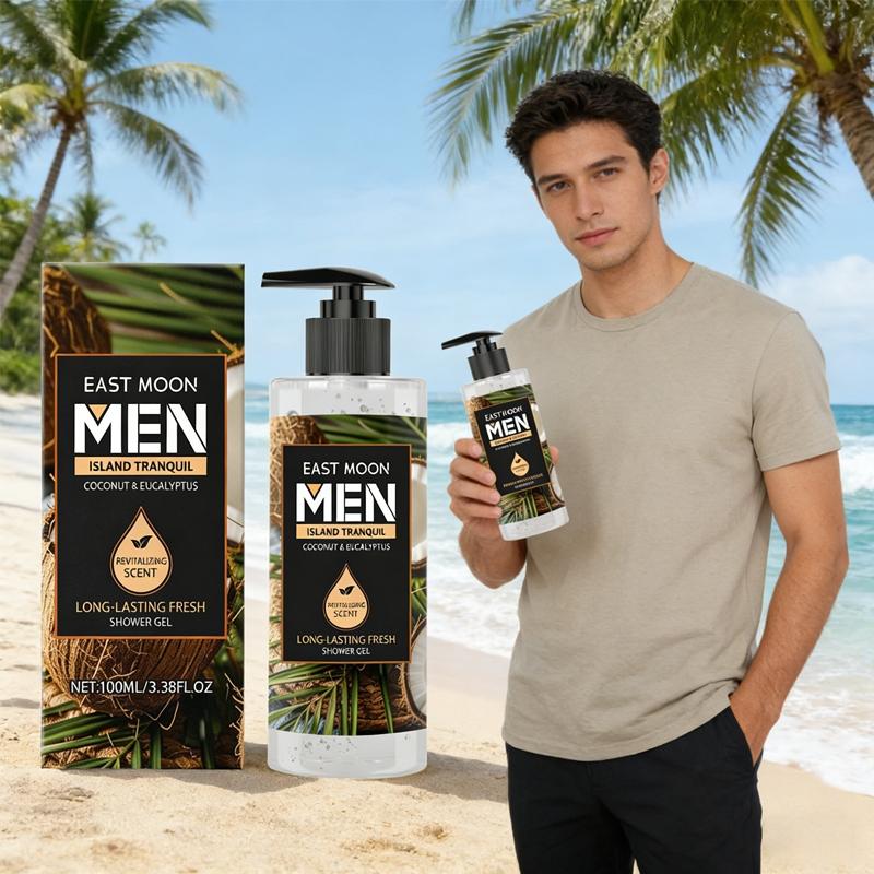 East Moon Eucalyptus Coconut Scented Bath Gel, Moisturizing and Hydrating, Gentle Cleansing, Refreshing Fragrance, Body Care