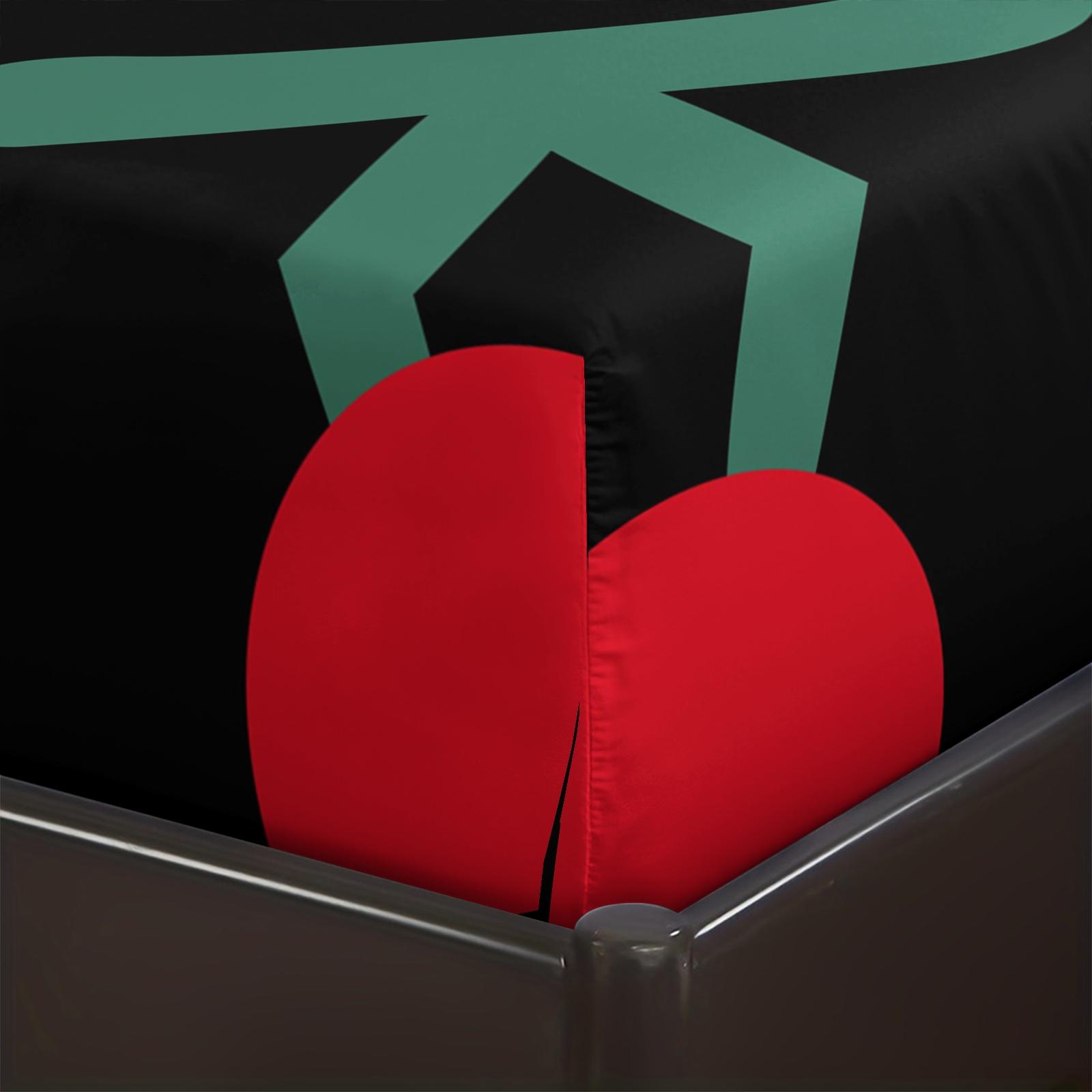 3 Pcs Compact Cherry Pattern Printed Bed Sheet Set,Includes 1 Fitted Sheet & 2 Pillowcases without Filler,Cute and charming design, soft and comfortable, suitable for all seasons,A perfect gift for children and teenagers, multiple styles available.