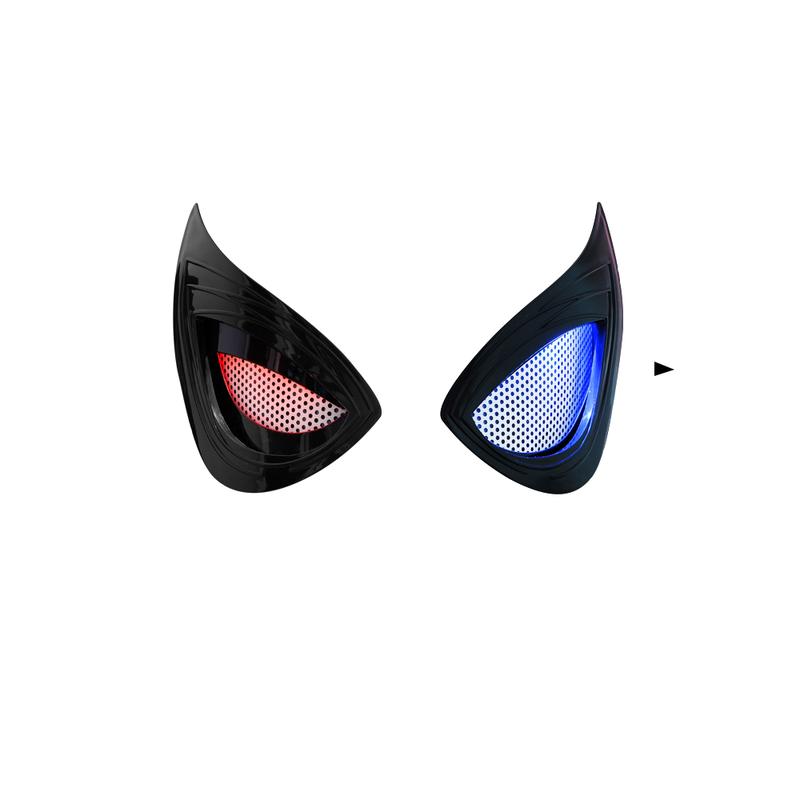 Cool Hero Mask - Remote Control Skin-friendly Red & Blue Lights - Perfect for Cosplay, Halloween, Festivals, Parties - 26cm x 19cm x 11cm - Plastic Material