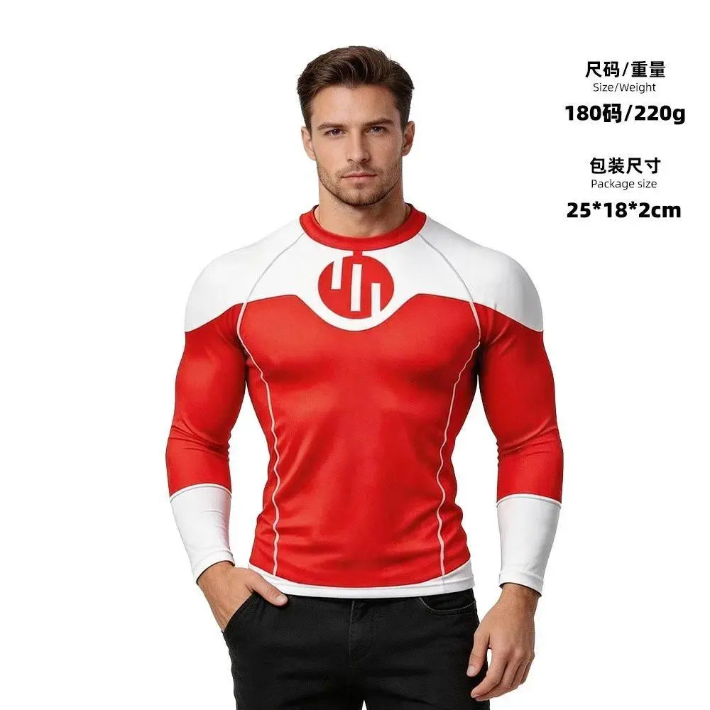 Invincible T Shirt Compression Viltrumite Gym Shirt Rash Guard Swimwear Men BJJ Boxing MMA Clothing Summer Tops Cosplay Costume