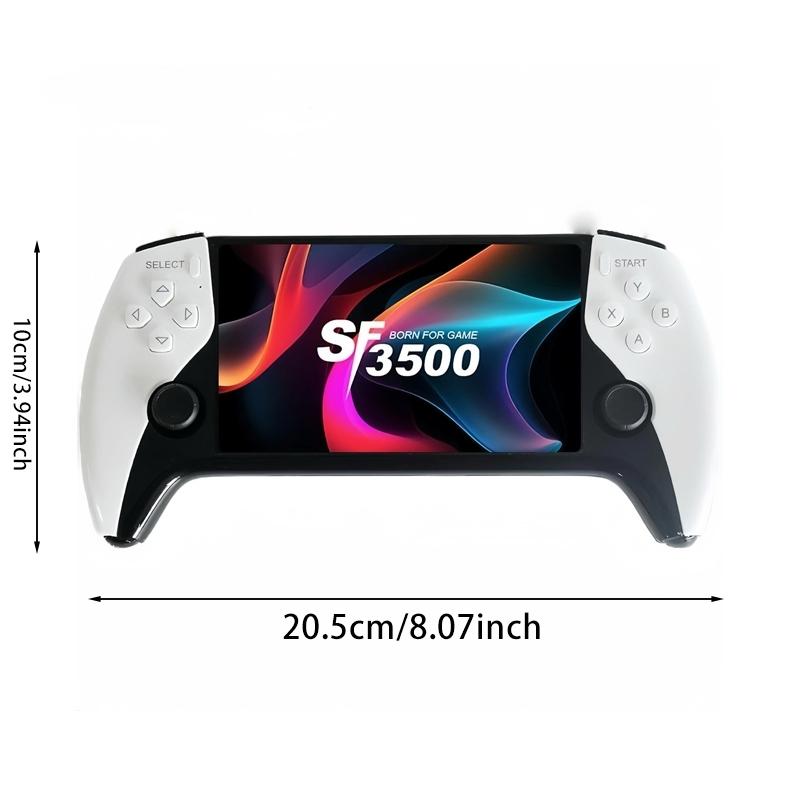 SF3500 Retro Handheld Game Console - Performance Upgrade: A handheld game console with a HD 5.5-inch IPS screen, featuring multiple games, classic video game support for TV connection, 14+ emulators, and 5-hour battery life. Gaming Consoles