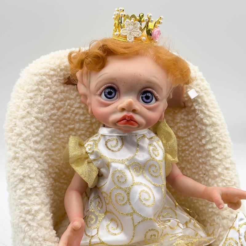 Peeka Fairy Doll 17 inch 42 cm Reborn Baby Dolls Elf Vinyl Body Doll with Realistic Hair & Magnetic Pacifier Soft Cuddly Gift for Kids Ages 3+