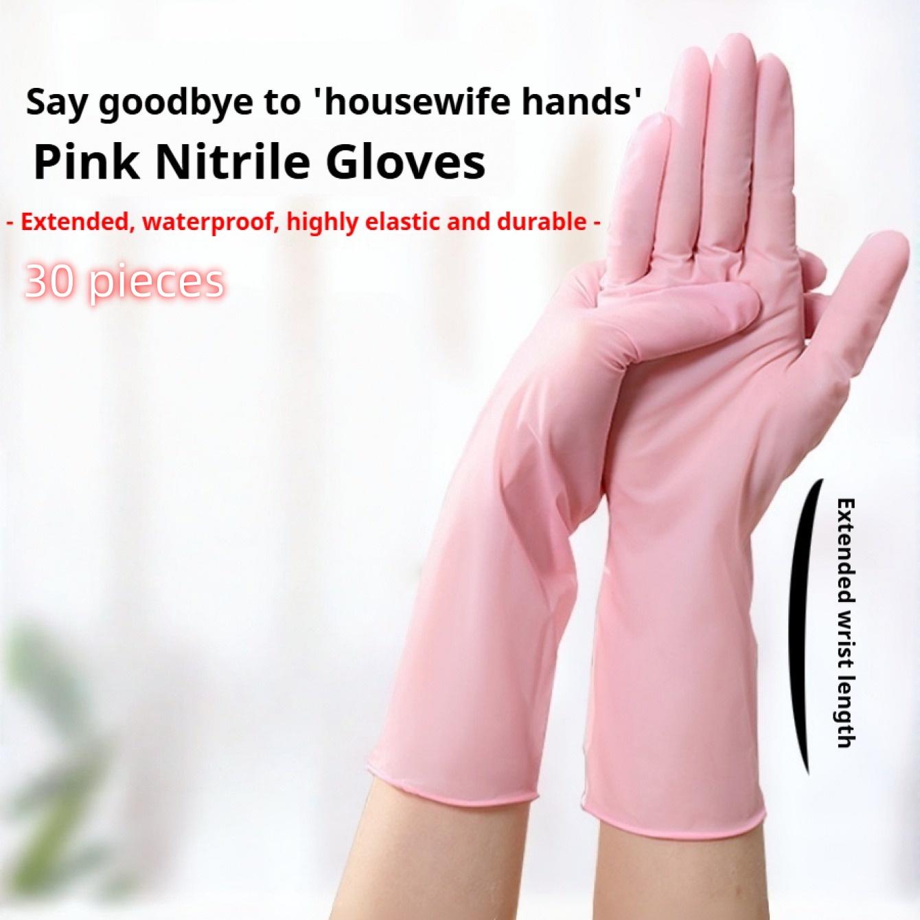 Disposable Nitrile Gloves, 12 Inch Nitrile Gloves Food Grade Kitchen Cleaning Household Dishwashing Durable Rubber