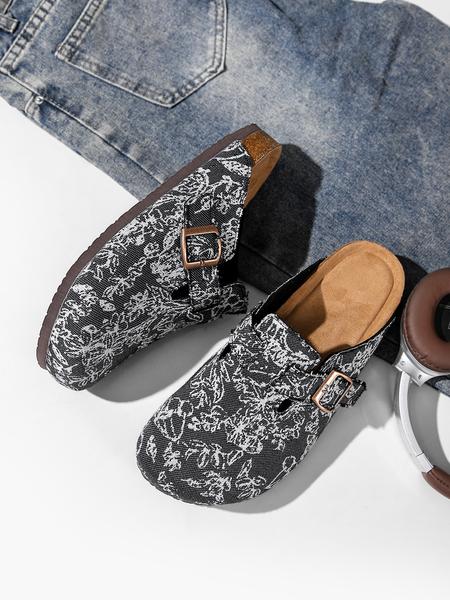 Unisex Birk Wooden Sandals, Comfortable Trendy Design, Breathable Slippers, Random Floral Pattern, Perfect Casual Wear, Ideal Gift Choice
