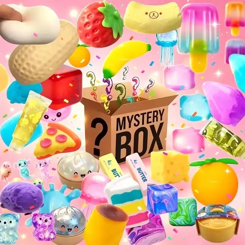 Surprise Box Toys Novelty Stress Relief Assorted Squishy Figures Blind Box Fun Mystery Fidget Stress Relief Surprise Gifts