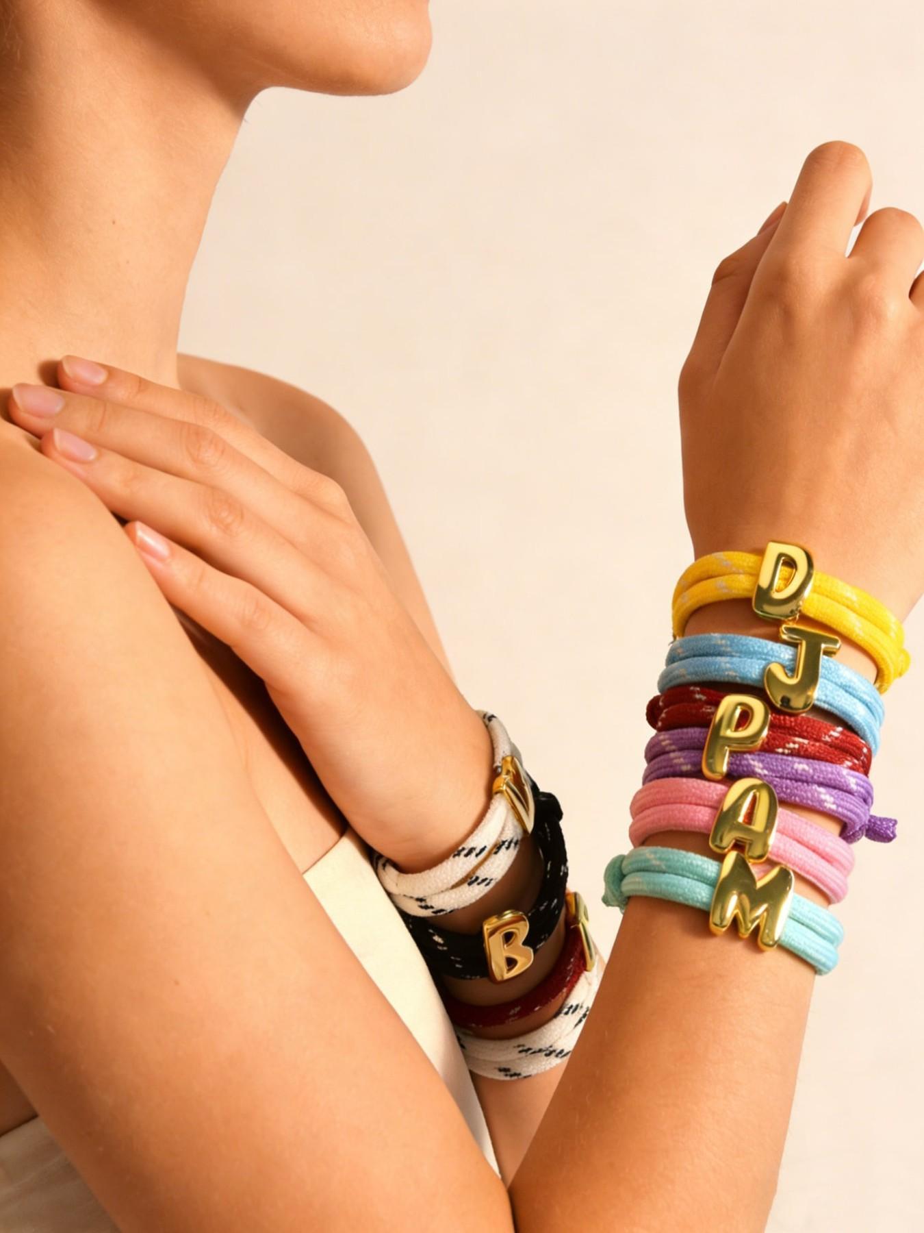 Dopamine Colorful Rope 26 Letter Bracelet, Handwoven Wristband for Men and Women, Unisex Fashion Accessory, Unique Gift Idea