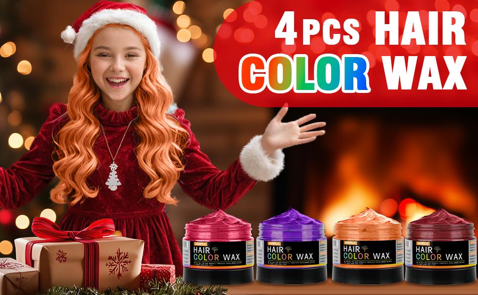 Temporary Hair Color Wax for Men, Women, Kids - Daily Party, DIY Washable Hair Chalk for Instant Color Salon Plant Safeandgentle Naturalingredients