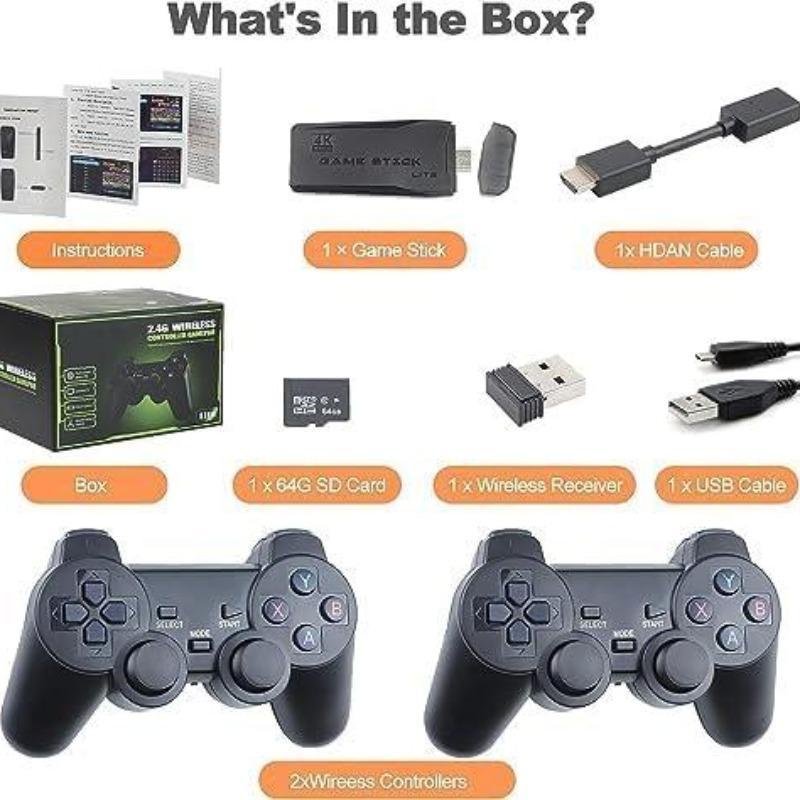 Wireless Game Controller, HD Ps Arcade Box HDMI 4K Home Gaming Console, Wireless Handheld Joystick for Video Games, Wireless Controllers