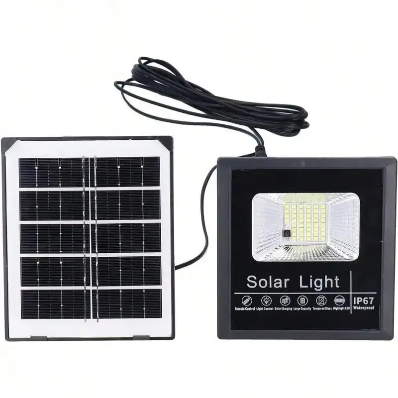 30W Dusk-to-Dawn Outdoor LED Security Wall Light with Remote Control, Adjustable Brightness, IP67 Waterproof, Copper & Iron Build, 1x12.5x15cm Polycrystalline Silicon Solar Panel, 4x Bracket, 580g, 8-12 Hours Runtime, DC Power Supply for Garden, Yard