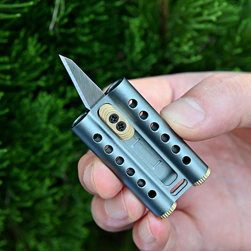 Multifunctional Paper Cutter Knife, Sharp Pocket Knife, Portable Mini Push-Pull Craft Knife Keychain Hanging Decoration, Cutting Supplies
