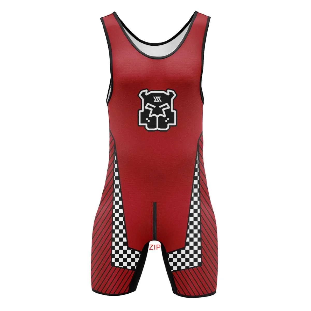 Mens Wrestling Singlets Front And Back Zipper Dog SexyMan Bodysuits RT One-Piece Undershirts Powerlifting Sleeveless Sleepwear