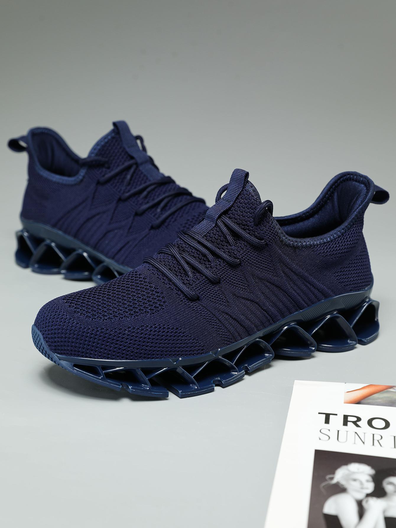 Men's Running Shoes Blade Tennis Walking Fashion Sneakers Breathable NonSlip Gym Sports Work Trainers,Knitted Mesh Breathable AndComfortable Platform Sneakers Runner Training Footwear Boy Athletic Closed Casual