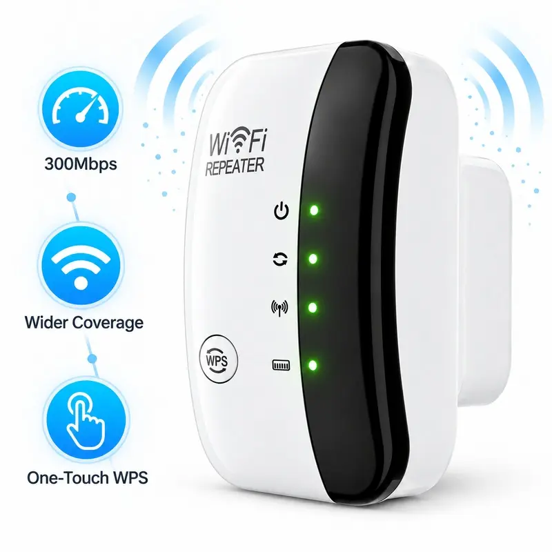 WiFi Signal Booster for Home, Wireless Network Extender with Ethernet Port, Whole Home Coverage Up to 5000 Sq. Ft., Connects 50+ Devices