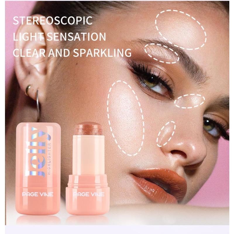 PAGE VINE Popular Water Gloss Jelly Highlight Eyeshadow Stick Super Shiny Multi-color Eyeshadow Highlight Stick Makeup