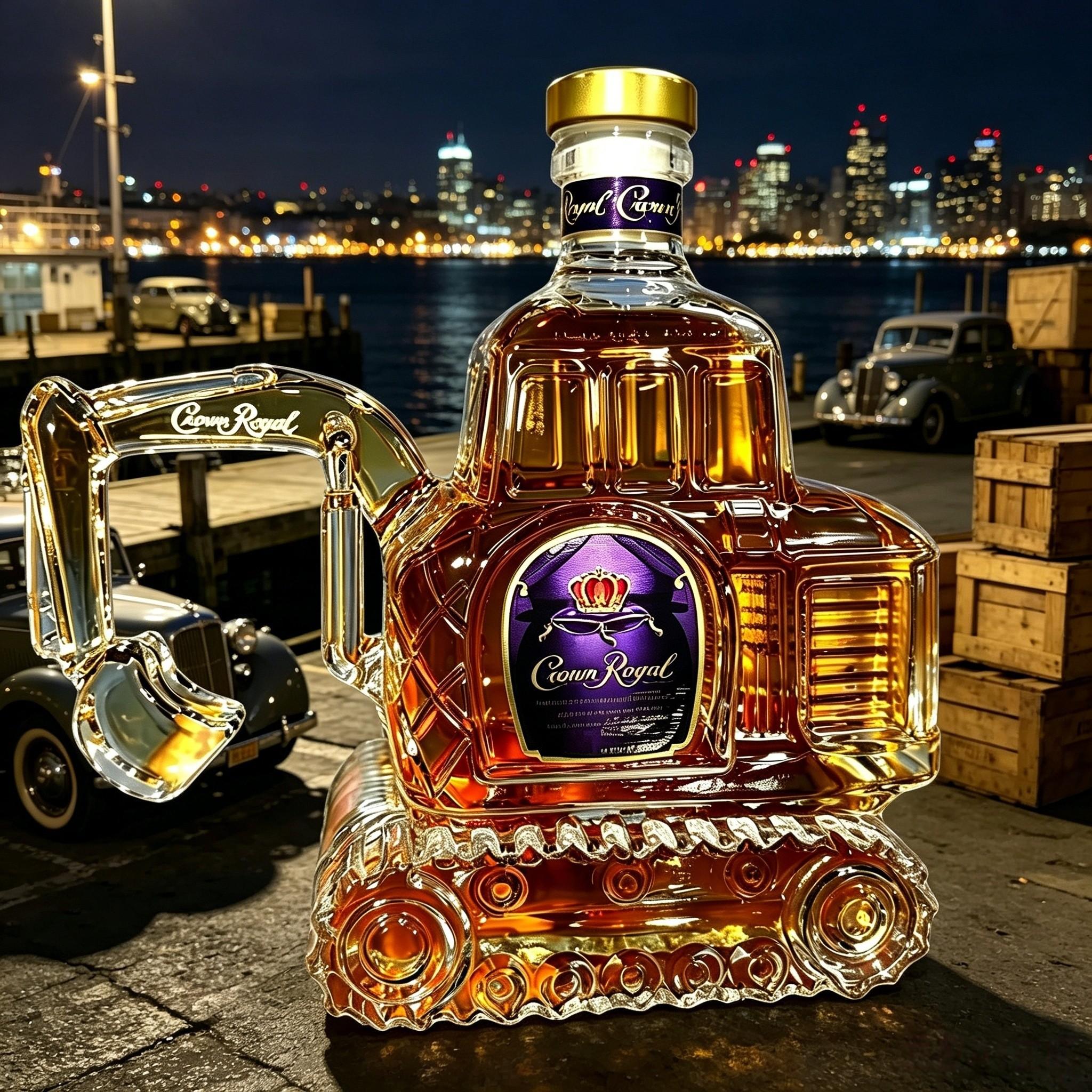 Excavator Shaped Whiskey Decanter, Unique Home Bar Decor Conversation Piece, Barware, Novelty Bar Accessories, Ideal for Parties, Holidays and Gifts, Cool Design for Enthusiasts