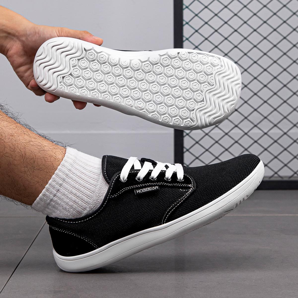 HOBIBEAR Wide Minimalist Barefoot Shoes for Men & Women - Zero Drop Sole, Optimal Relaxation, Breathable Knitted Upper, Wear-Resistant Rubber Sole, Versatile for Running, Walking, Hiking, Yoga, Gym, Weightlifting, Water Sports - Outdoorfun