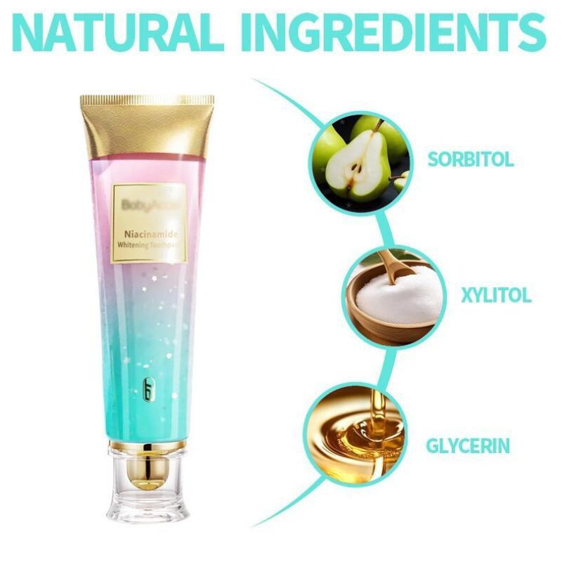 Organic Niacinamide Mint Whitening Fresh Breath Toothpaste, Natural Ingredients for Personal Care and Oral Hygiene, Oral Cleansing Toothpaste, Nicotinamide Toothpaste