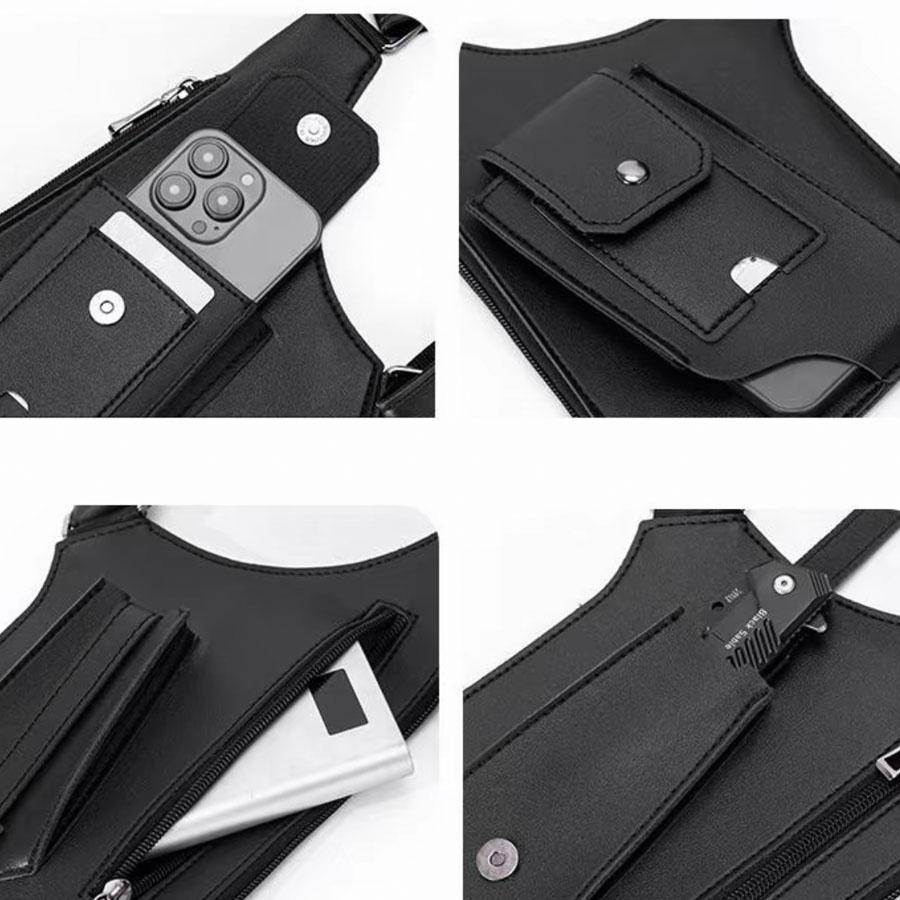 Men's Underarm Chest Harness Bag, Multi-Pocket Adjustable Anti-Theft EDC Pouch, Hands-Free Convenient Storage for Cycling, Hiking, Camping, Outdoor Activities & Daily Use