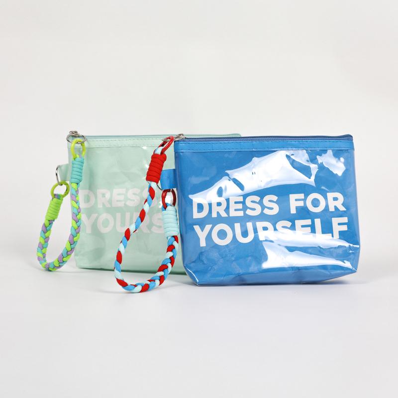 Blooming Jelly Waterproof DuPont paper Pouch Purse Women Bag Matching Wristlet