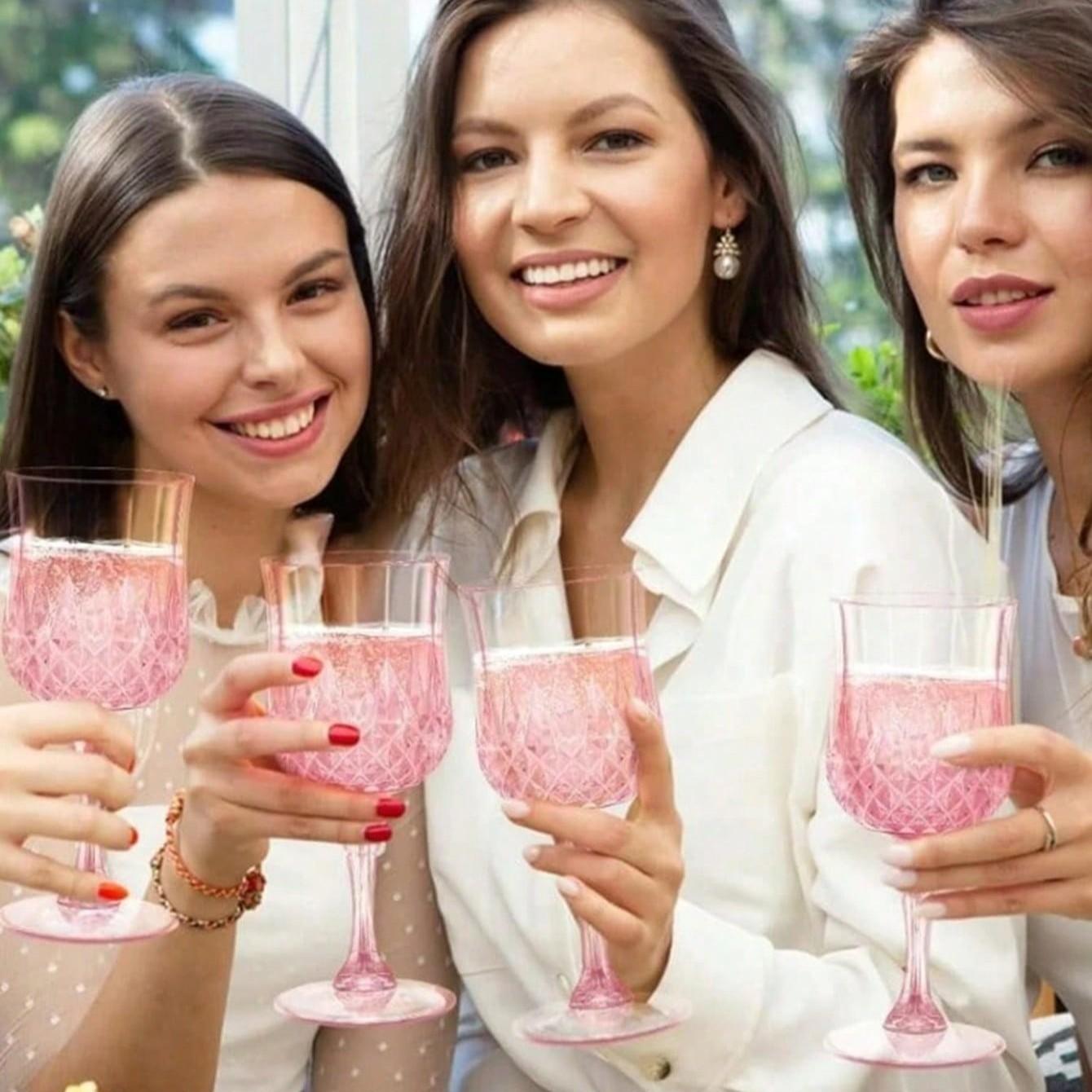 High-End Diamond Pattern Plastic Cup, Reusable Cups, Wine Champagne Water Glasses, Wedding Banquet Party Daily Use