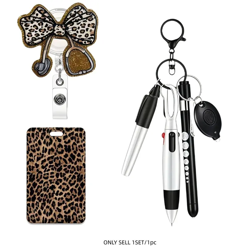 Nurse ID Badge Holder with Card Case, Retractable with Rotating Clip, Medical ID Badge Accessories for Medical Staff & Teacher, Id Badge Holders Retractable