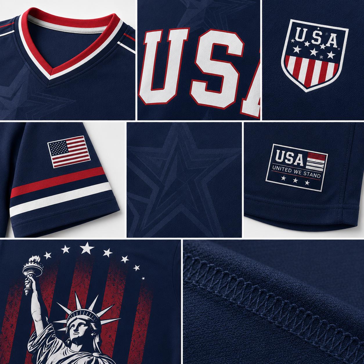 USA Soccer Jersey Men Women Navy Patriotic American Flag Football Shirt Statue of Liberty Graphic V Neck Sports Tee Red White Blue Stars Stripes Short Sleeve Athletic Top 4th of July Independence Day Fan ApparelUSA Soccer Jersey Men Women Navy Patriotic A USA Soccer Jersey Men Women Navy Patriotic American Flag Football Shirt Statue of Liberty Graphic V Neck Sports Tee Red White Blue Stars Stripes Short Sleeve Athletic Top 4th of July Independence Day Fan ApparelUSA Soccer Jersey Men Women Navy Patriotic A