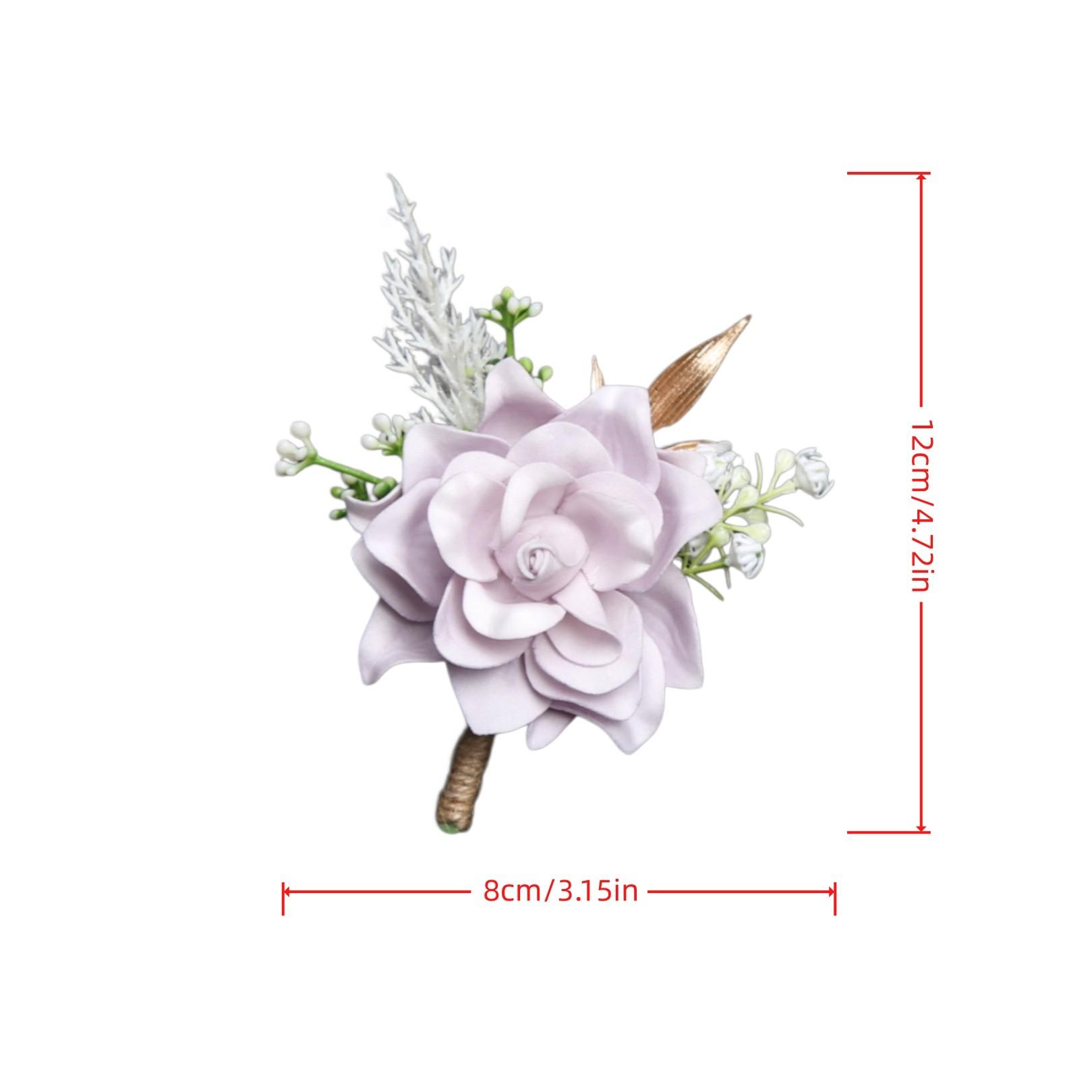 1 pc Western Wedding Rose Boutonniere, Forest Style Outdoor Men's Suit Lapel Flower, Guest Groom Decoration, Realistic Fake Bouquet