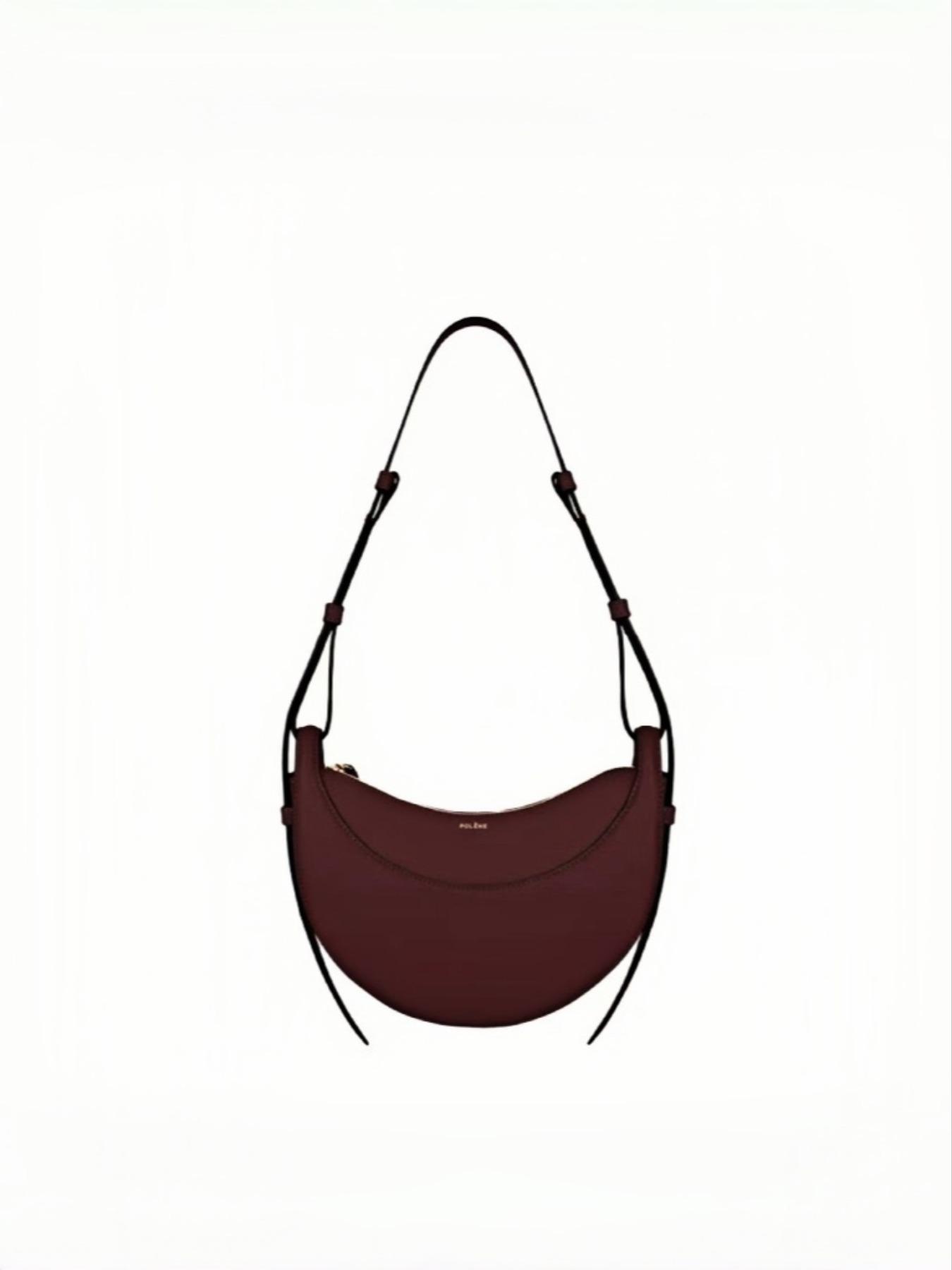 Style Unique Design Half Circle Bag, Minimalist Crescent Saddle Bag, Soft Leather Texture, Crossbody or Underarm, Women's Bag