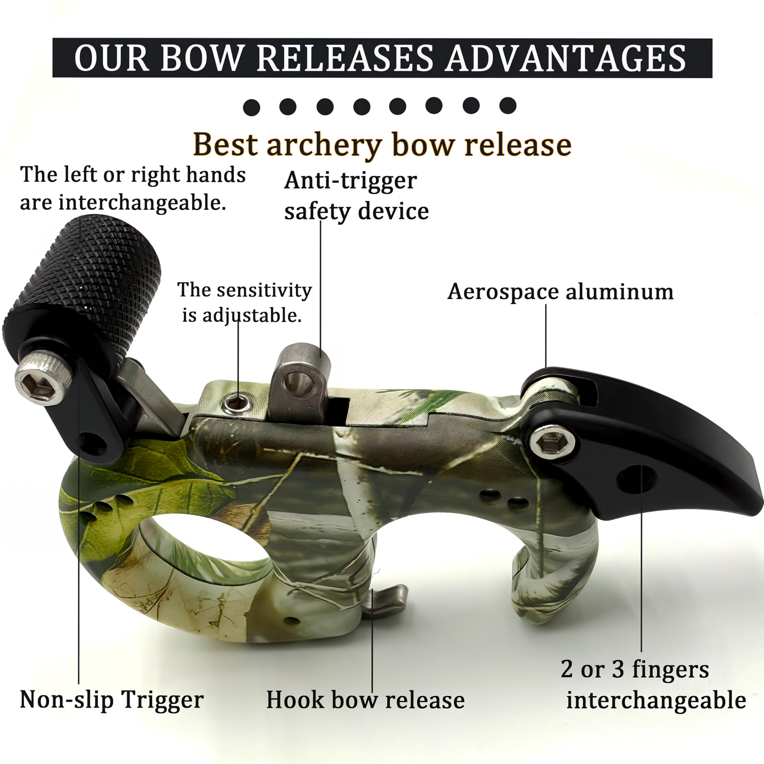 Bow Release for Compound Bow 360° Rotatable Thumb Release for Compound Bow Archery Trigger Release