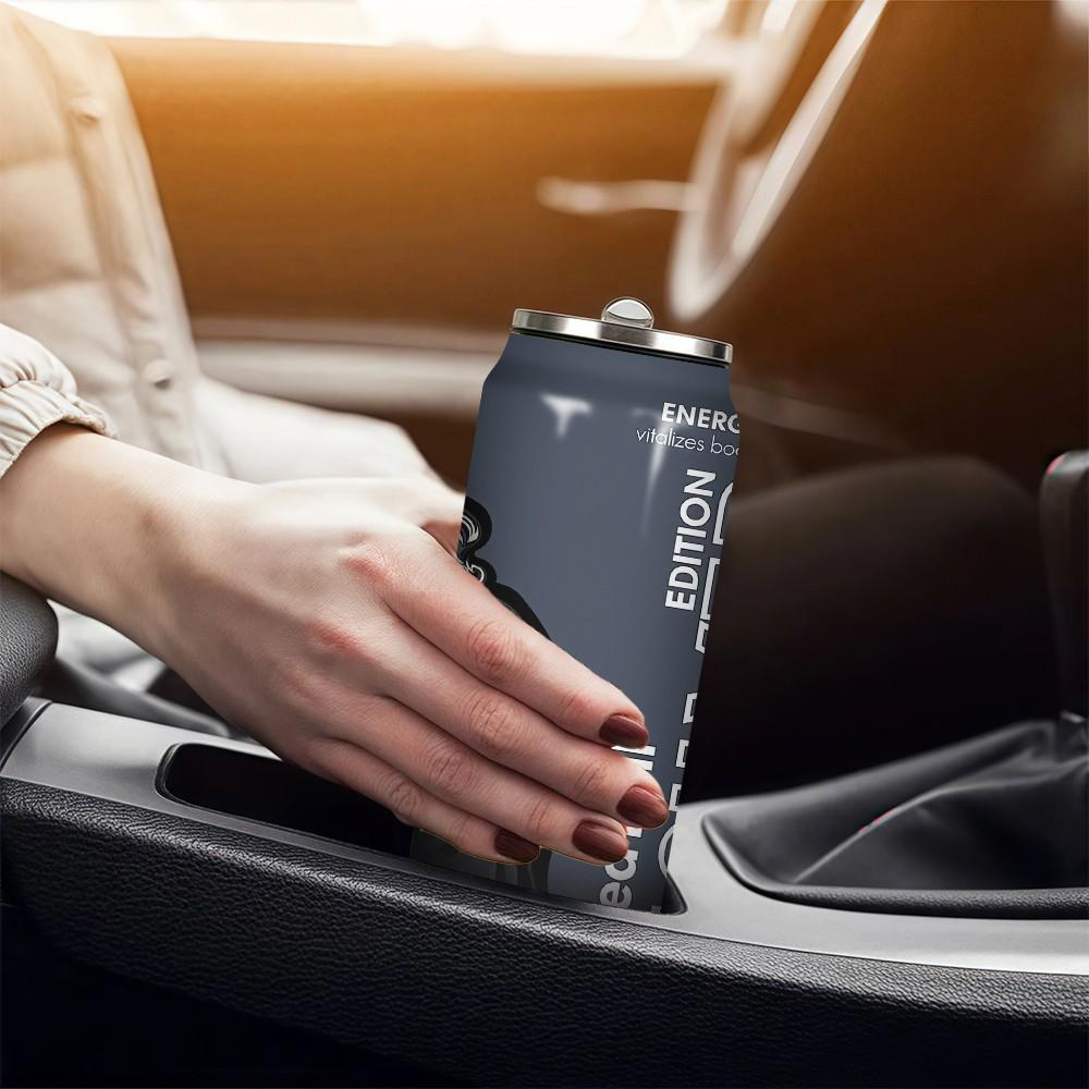 1pc 17oz Red Bull Silver Edition Tumbler with Lid, Vacuum Insulated Water Bottle, Summer Winter Drinkware, Outdoor Travel Accessories, Perfect Christmas & Valentine's Day Gift