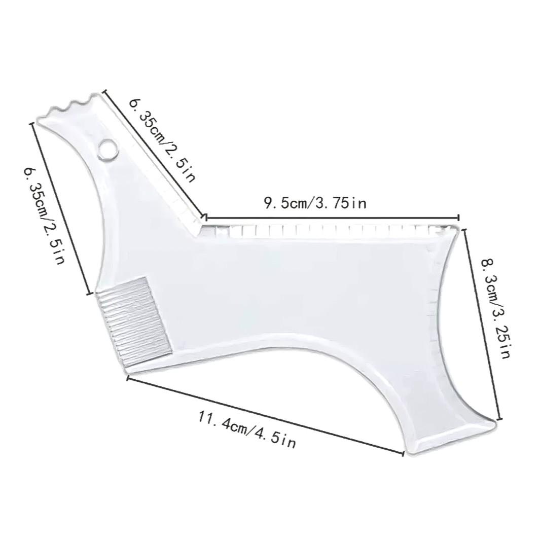 8 in 1 Clear Beard Shaping Tool With Comb, Thickened Beard Guide Shaper, Black Multifunctional Styling Template For Goatee Mustache Sideburn, Grooming Tool, Hair Styling Tools