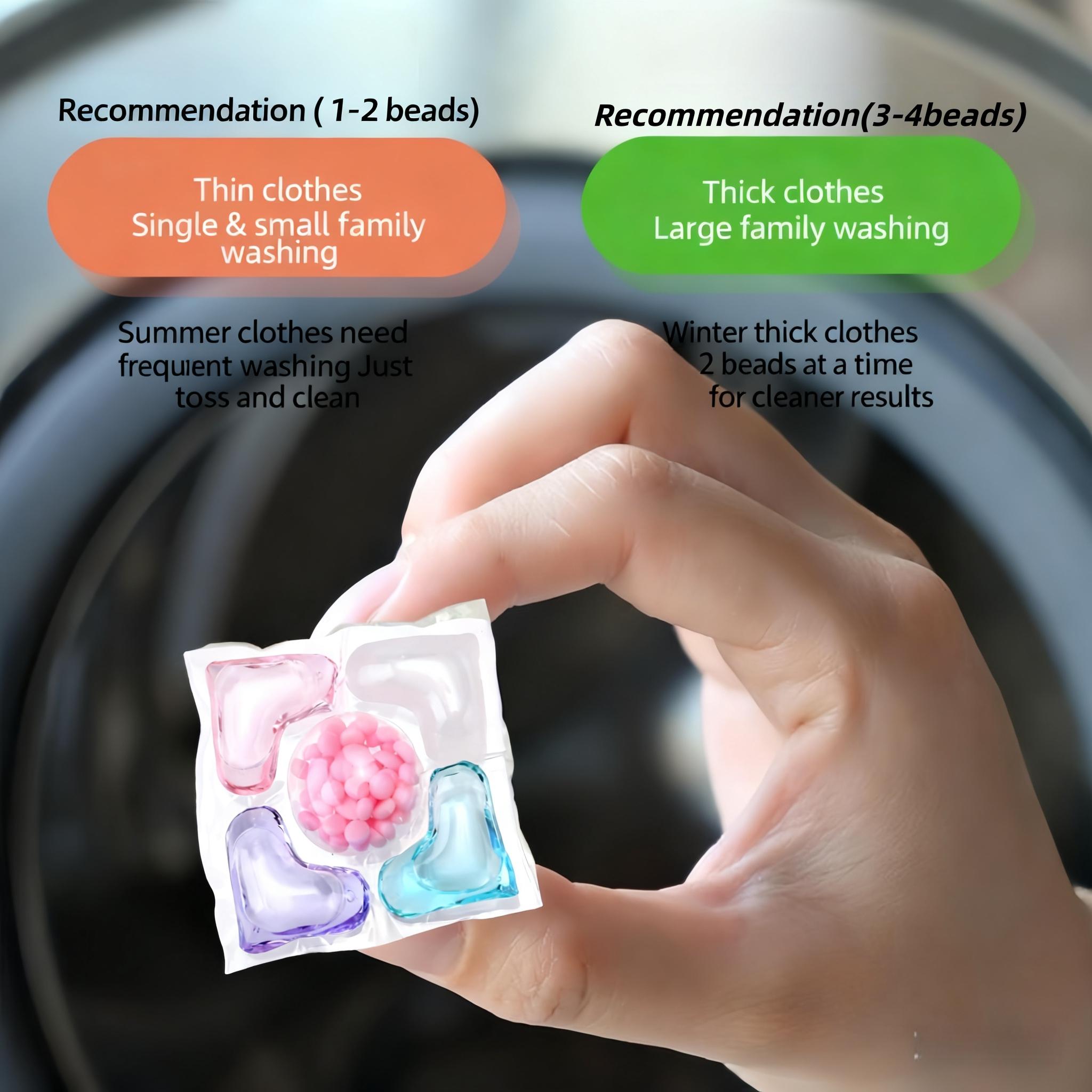 5-In-1 Laundry Detergent beads, 50pcs/120pcs Scent Booster Laundry capsules 💐 Concentrated Liquid Fabric Softener, Fruit Scented, Strong Stain Removal, Color Protection 👕✨, Laundry Detergent Balls, Laundry Pods Laundry Tools & Accessories