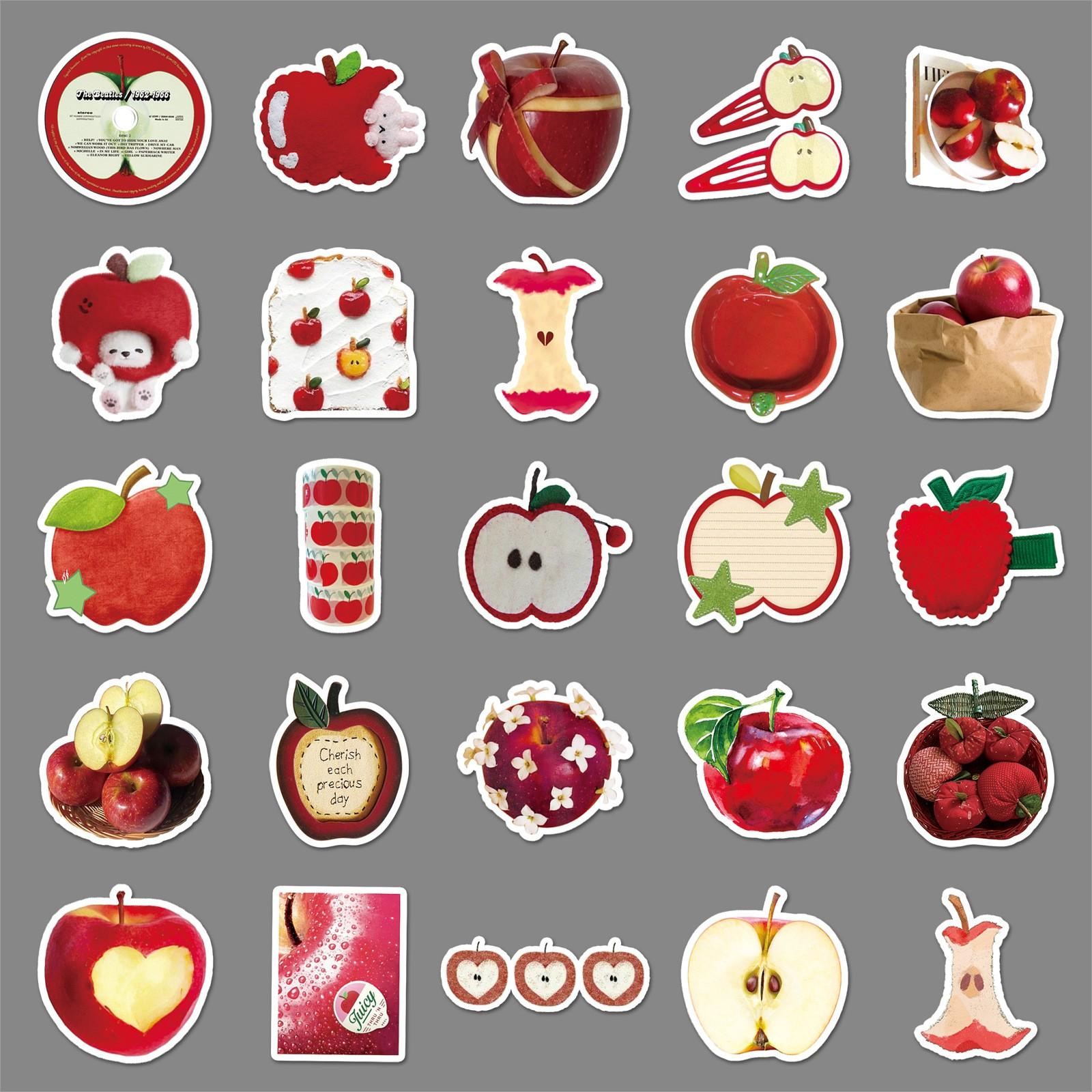 50pcs Matte Apple Park Stickers, Decorative Decals for Phone Cases, Laptops, Water Bottles, Journals, One-Time Use Colorful Stickers
