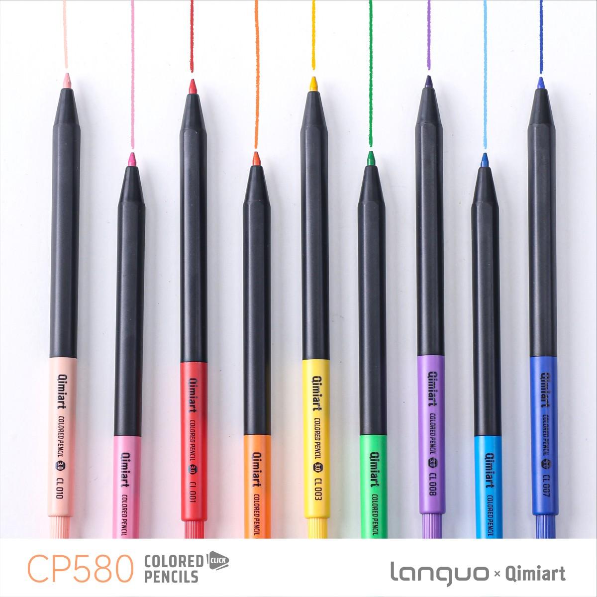 12 Color/96 Erasable Clicker Colored Pencils Set, Long-Lasting Writing, No Sharpening Needed, Student Drawing Art Supplies