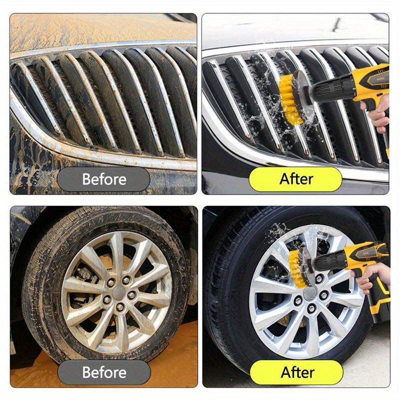 1/3Pcs/Set Electric Scrubber Brush Drill Brush Kit Plastic Round Cleaning Brush For Carpet Glass Car Tires Nylon Brushes