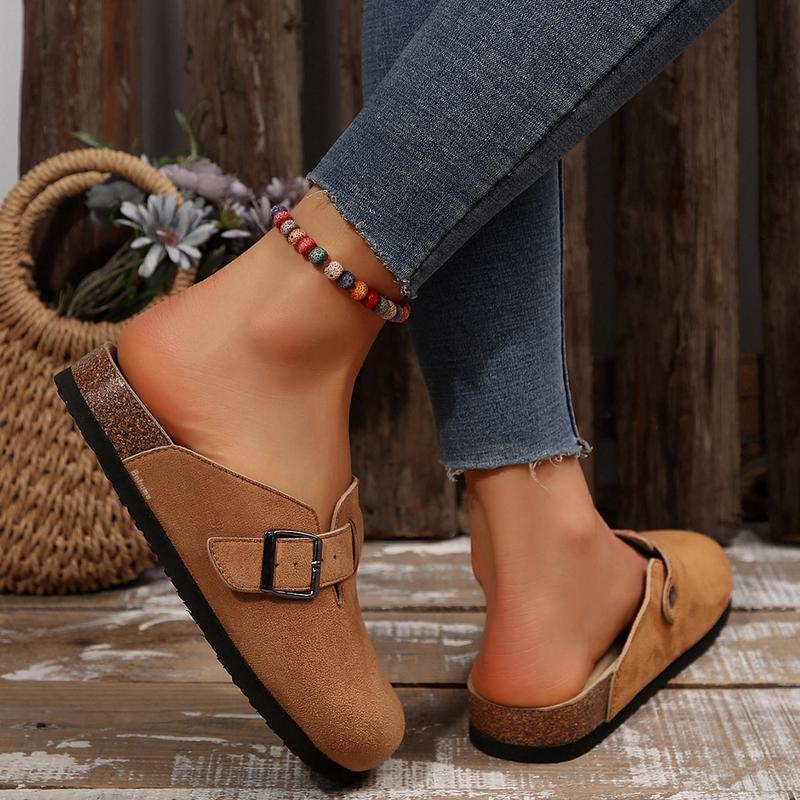 Womens Mens Clogs Cork Footbed Suede Slippers Potato Shoes with Adjustable Buckle for All Seasons