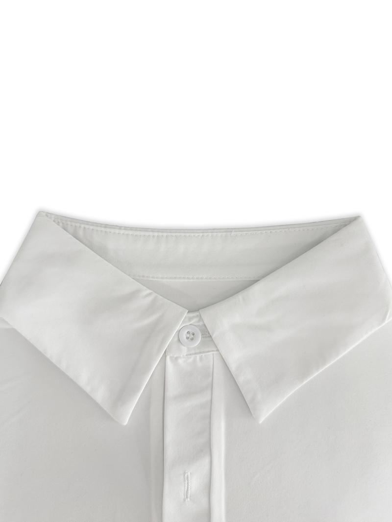 Women's slim-fit button-down long-sleeved casual shirt, suitable for daily commuting.