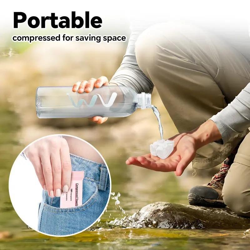 Disposable Compressed Towel Tablets - 30 Pieces Portable Compact Face Towels Suitable for Home Use, Camping, Hiking, Travel, Picnics, and Gym Workouts - Ideal for On-the-Go Hand Cleaning, Facial Cleansing, and Makeup Removal