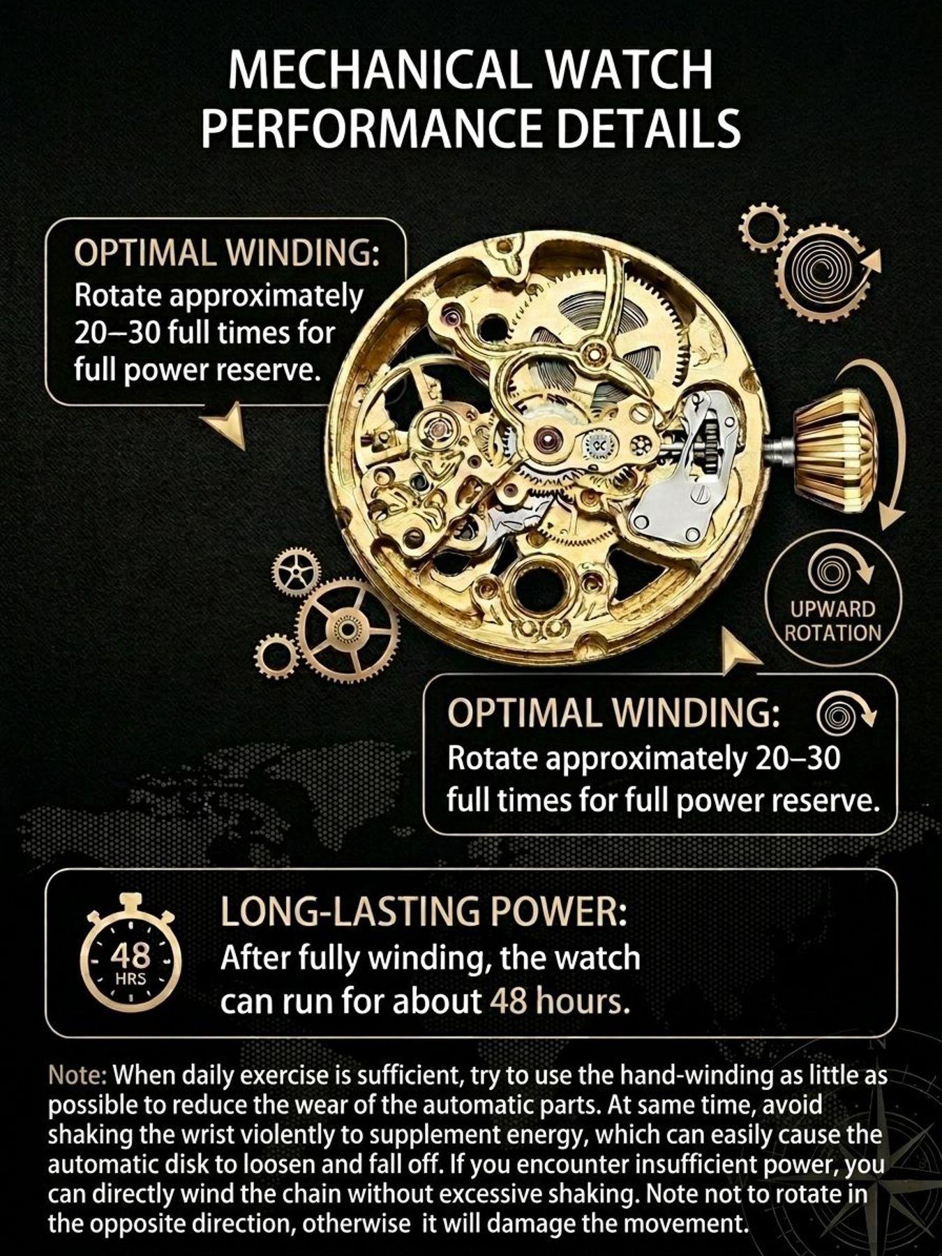 A men's luxurious gold openwork vintage engraved moon-phase large dial trend-forward and fashionable fully automatic mechanical wristwatch