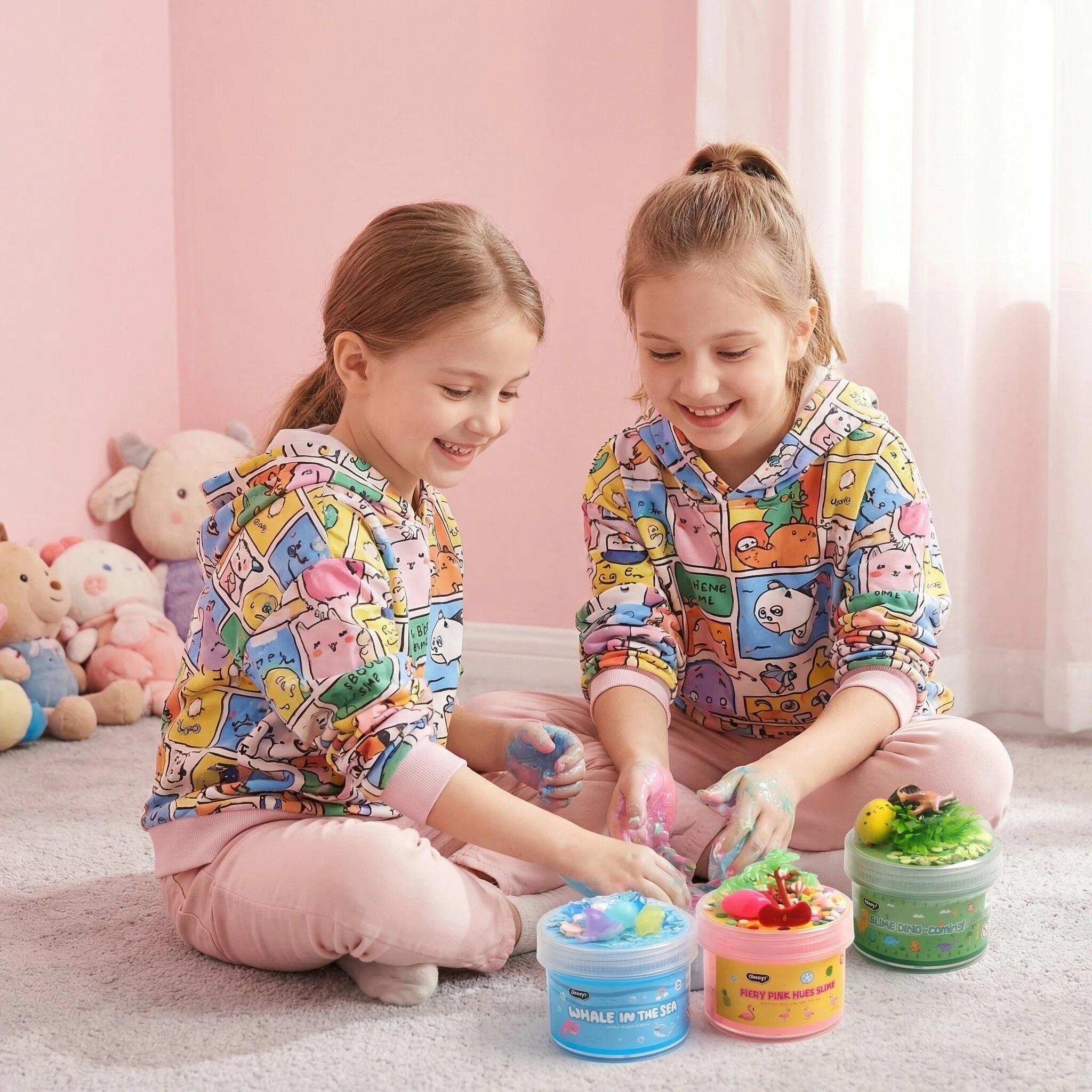 Soft Fun DIY Slime, 3 Unique Themes, Endless Play, Stress Relief, Non-Toxic, Safe, Includes Ocean, Flamingo, Dinosaur Series