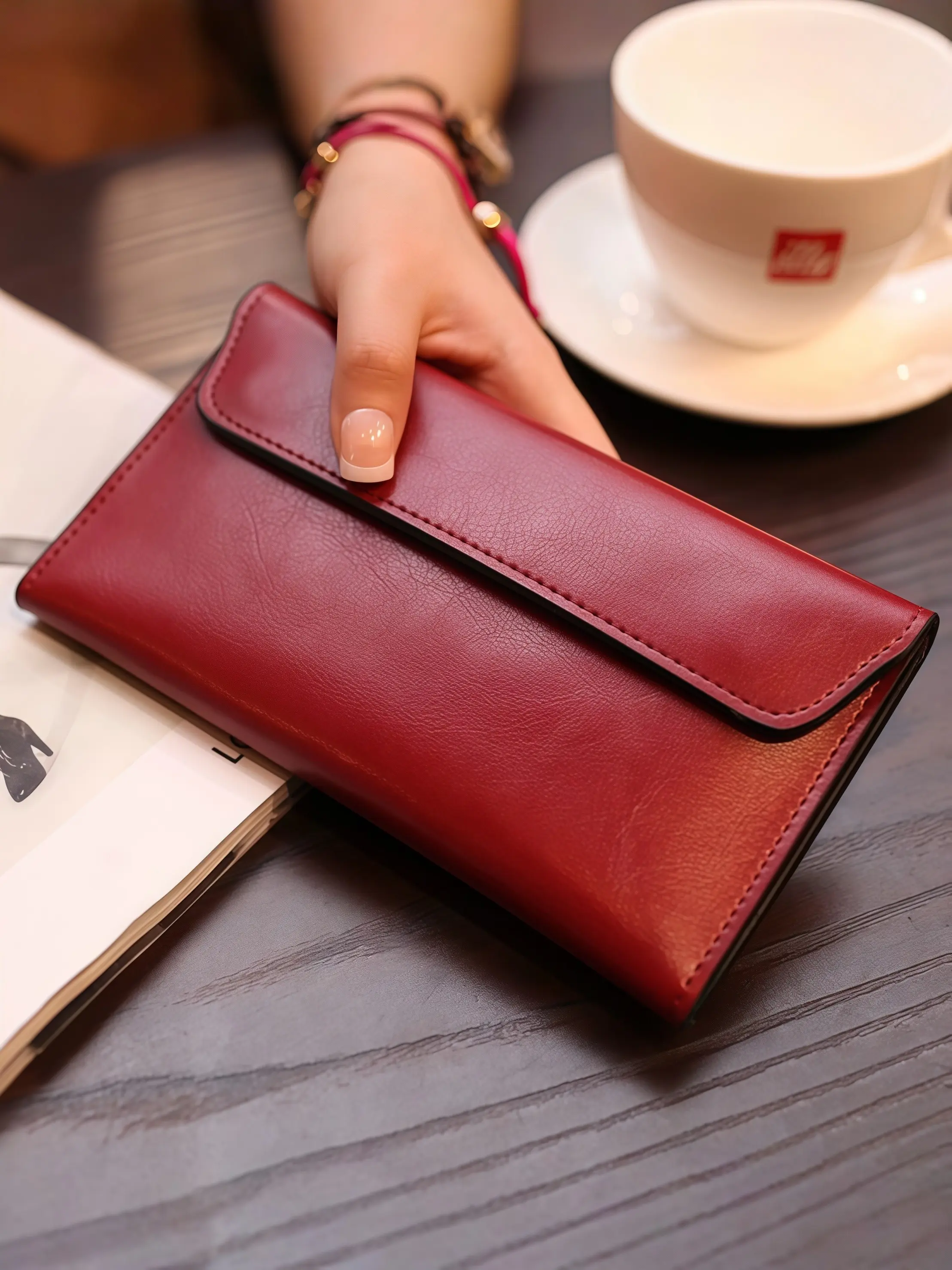 Long Wallet for Women, New Arrival Genuine Leather, Unique Design, High-End Elegant, Large Capacity, Premium Feel, Leather Card Wallet