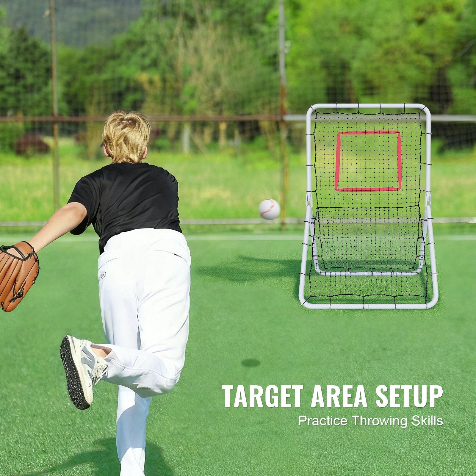 VEVOR Baseball And Softball Rebounder Net, 3.5 x 6 ft PitchBack Baseball Pitching Nest, Softball Pitchback Net, Fielding Trainer, Bounce Back Net for Fielding/Throwing Practice, 5 Adjustable Angles VEVOR Baseball And Softball Rebounder Net, 3.5 x 6 ft PitchBack Baseball Pitching Nest, Softball Pitchback Net, Fielding Trainer, Bounce Back Net for Fielding/Throwing Practice, 5 Adjustable Angles